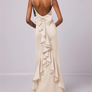 Bow Into Cascading Ruffles Back