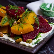 Marinated Beetroot Salad With Whipped Goat Cheese