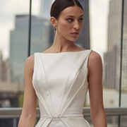 V-Shaped Pleats on Bodice of Dress