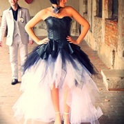 Tulle and Leather Wedding Dress