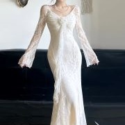 Long Ruffle Dangling in Front of Dress