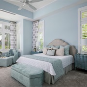 Ice Blue Walls in Bedroom
