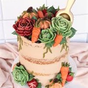 Vegetable Decoration on Cake