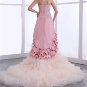 Mixed Fabric, Two Tone Wedding Dress