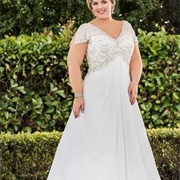 Lace Bodice Following Lines of Empire Waist