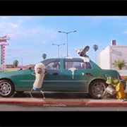 Buster and Eddie Washing Cars Together