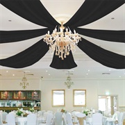 Drapery Panels Out From Chandelier