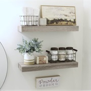 Floating Wall Shelves in Bathroom