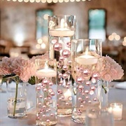Floating Candles With Pearls