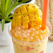 Piña Colada Boba Tea With Lychee Boba