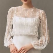 Beaded Stripe Bodice Topper on Dress