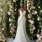 3D Flowers Down Middle of Bodice