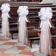 Pew Bows at Wedding