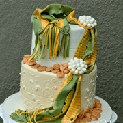 Aso Oke Fabric Style on Cake