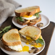 Friend Egg and Mushroom Sandwich