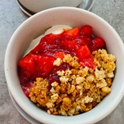 Apple and Cranberry Sauce Yogurt Bowl