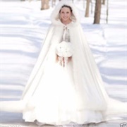 Fur (Faux) Cloak on Bride
