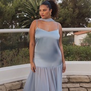 Colored Neck Scarf Matching Dress