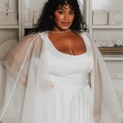 Front-Closure Cape With Wedding Dress