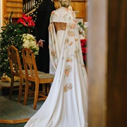 Watteau Cape Train With Open Back