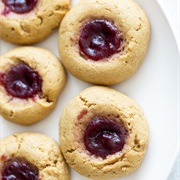 Peanut Butter and Jelly Thumbprint Cookie