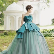 Sculptural Peplum on Wedding Dress