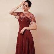 Beaded Sheer Cape With Dress