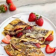 Strawberry Nutella and Peanut Butter Pancakes