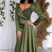 Olive/Moss Green Bridesmaid Dress
