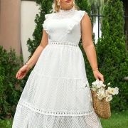 Ruffles Angled From Bodice Over Shoulders