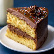 Yellow Cake With Chocolate Frosting