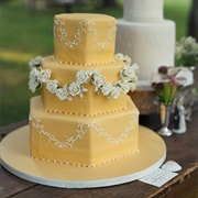 Flower Swag on Wedding Cake