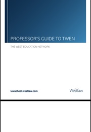 Professor's Guide to Twen the West Education Network (Westlaw)