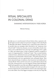Ritual Specialists in Colonial Drag: Shamanic Interventions in 1920s Korea (Merose Hwang)