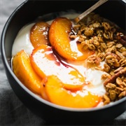 Peach and Oat Yogurt Bowl