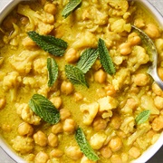 Cabbage Soup With Cauliflower, Chickpeas, and Coconut Milk