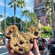 Mickey Mouse-Shaped Chocolate Chip Cookie