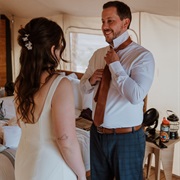 Getting Ready Together Before Wedding