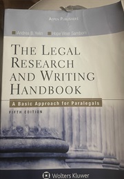 THE LEGAL RESEARCH AND WRITING HANDBOOK a Basic Approach for Paralegals FIFTH EDITION (Andrea B. Yelin Hope Viner Samborn)