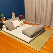 Futon Mattress on Tatami Mat