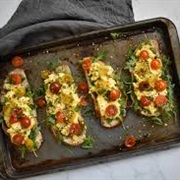 Multigrain Sourdough Bread With Scrambled Eggs and Aged Balsamic Vinegar of Modena