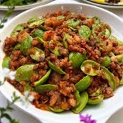 Stir-Fried Petai With Minced Meat