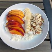 Nectarine, Banana, and Oat Yogurt Bowl