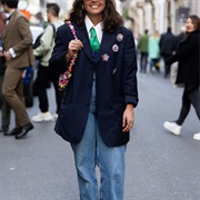Brooches on Oversized Jackets