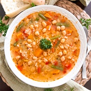 Chickpea Tomato Rice Soup
