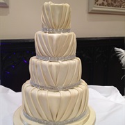Pleats on Wedding Cake