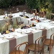 Sunken Meadow in Middle of Wedding Tables