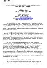 Case Intakes: Identifying Good Cases and Ethically Dispensing With the Rest (John O'Neal O'Neal Law Office)