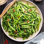 Stir Fried Water Spinach With Bean Curd Cheese