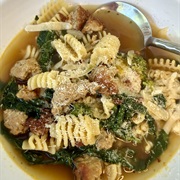 Spicy Pork Soup With Pasta and Parmesan